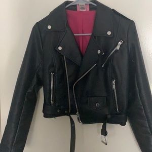 VIXEN BY MICHELINE PITT FAUX LEATHER JACKET
